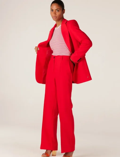 Juffrouw Jansen gebreid vest CANNES SS24 Rood Hot