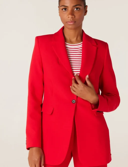 Juffrouw Jansen gebreid vest CANNES SS24 Rood Hot