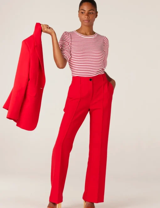 Juffrouw Jansen gebreid vest CANNES SS24 Rood Hot