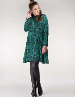 Juffrouw Jansen midi jurken indy-w19 Groen Outlet