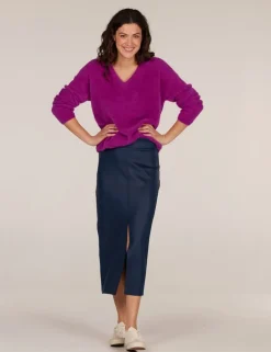 Juffrouw Jansen midi rok CARLA W24 Licht Blauw New