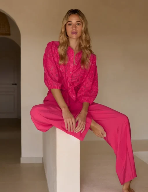 Juffrouw Jansen t-shirts NANNE SS25 Fuxia Fashion