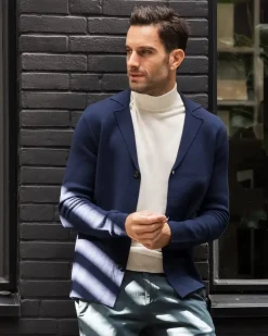 KOLL3KT gebreid vest 6210 Donker Blauw Outlet