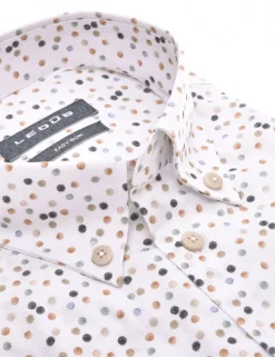 Ledub business overhemd 0142431 Wit/Groen Fashion