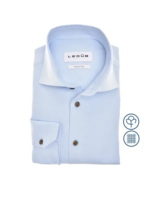 Ledub business overhemd 0142745 Licht Blauw New