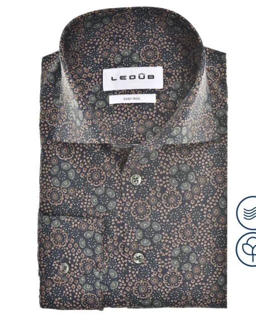 Ledub business overhemd Modern Fit 0142658 Donker Blauw Best