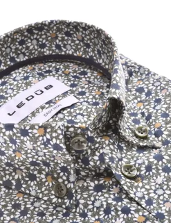 Ledub business overhemd Modern Fit 0142648 Donker Groen Fashion