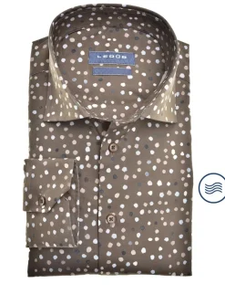 Ledub business overhemd Modern Fit 0141405 Donker Bruin Sale