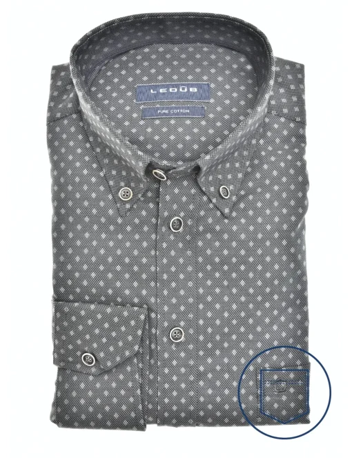 Ledub business overhemd Modern Fit 0139635 Donker Groen Sale