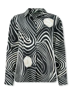 Lizzy & Coco blouse 2410-DESIE Zwart / Wit Clearance