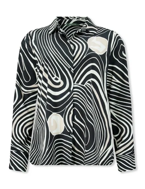 Lizzy & Coco blouse 2410-DESIE Zwart / Wit Clearance