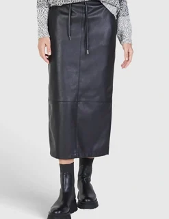 Marc Aurel leren rok 2303-2010-92699 Zwart Fashion