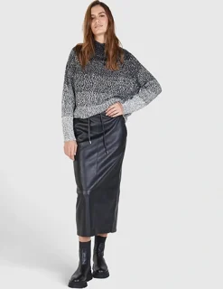 Marc Aurel leren rok 2303-2010-92699 Zwart Fashion