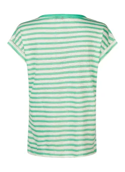 Marc Aurel t-shirts 7537-7000-73727. Wit/Groen Fashion