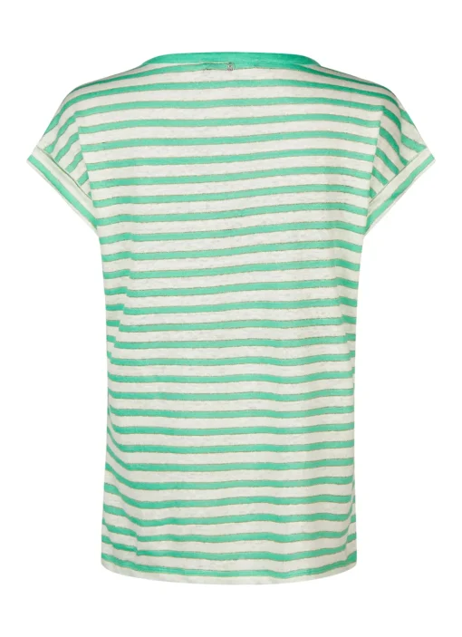 Marc Aurel t-shirts 7537-7000-73727. Wit/Groen Fashion