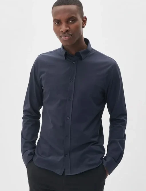 Matinique jersey overhemd 30205262 Donker Blauw New