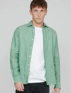 Matinique linnen overhemd 30205841 Groen Clearance