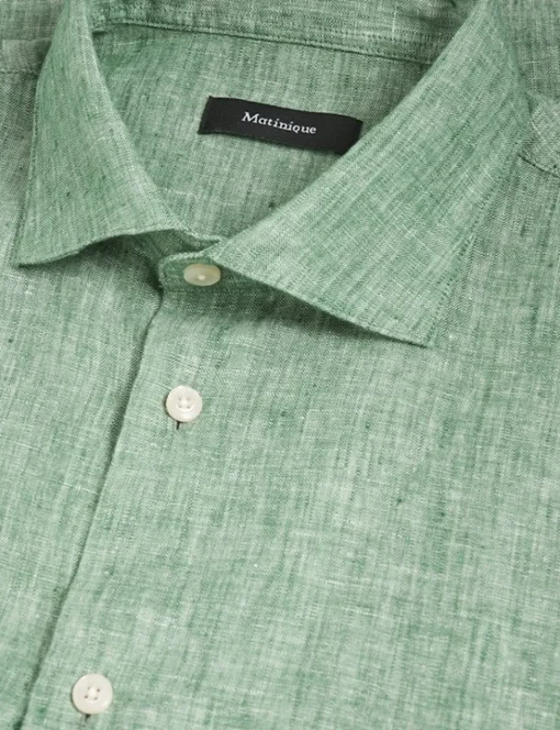 Matinique linnen overhemd 30205841 Groen Clearance