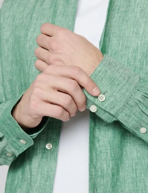 Matinique linnen overhemd 30205841 Groen Clearance