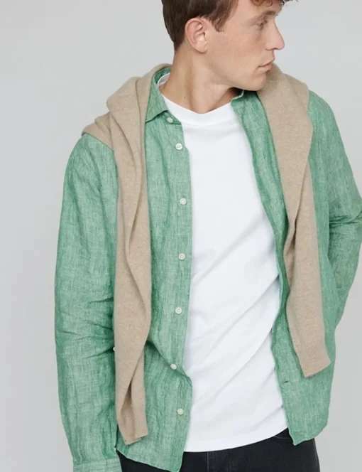 Matinique linnen overhemd 30205841 Groen Clearance