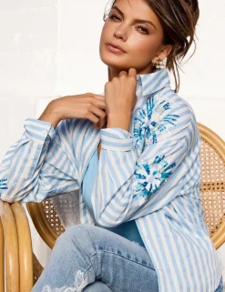 Monari blouse 409145 Blauw New