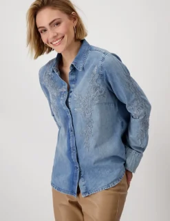 Monari blouse 409492 Denim Clearance