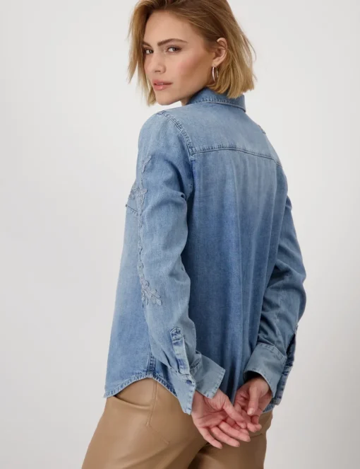 Monari blouse 409492 Denim Clearance