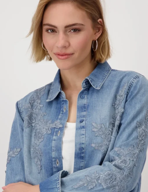 Monari blouse 409492 Denim Clearance