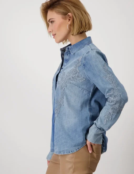Monari blouse 409492 Denim Clearance
