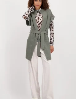 Monari gebreid vest 807389 Licht Groen Fashion