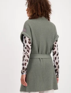 Monari gebreid vest 807389 Licht Groen Fashion