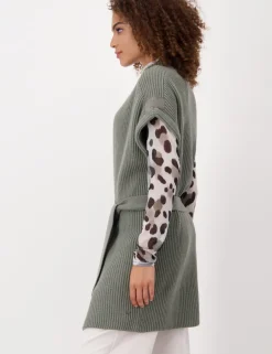 Monari gebreid vest 807389 Licht Groen Fashion