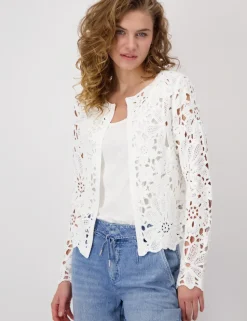 Monari gebreid vest 409471 Offwhite Outlet