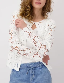 Monari gebreid vest 409471 Offwhite Outlet