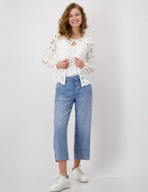 Monari gebreid vest 409471 Offwhite Outlet