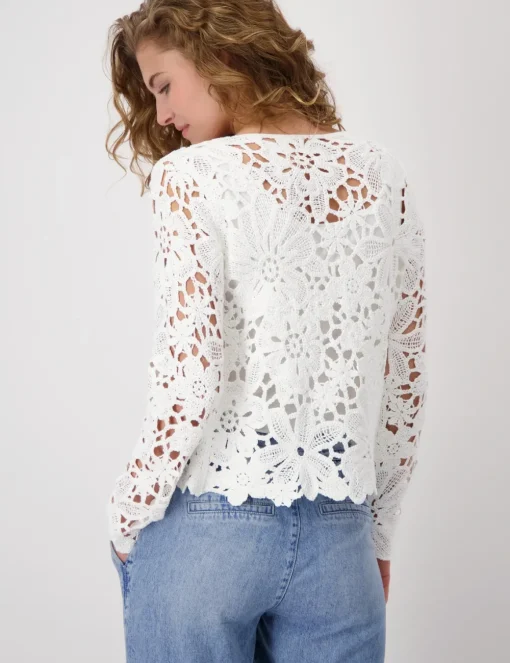 Monari gebreid vest 409471 Offwhite Outlet