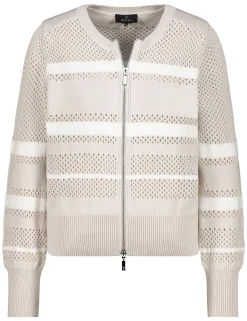 Monari gebreid vest 409281 Zwart / Wit Clearance