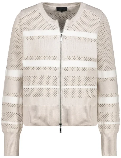 Monari gebreid vest 409281 Zwart / Wit Clearance