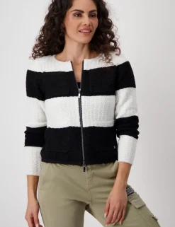 Monari gebreid vest 807804 Zwart Fashion