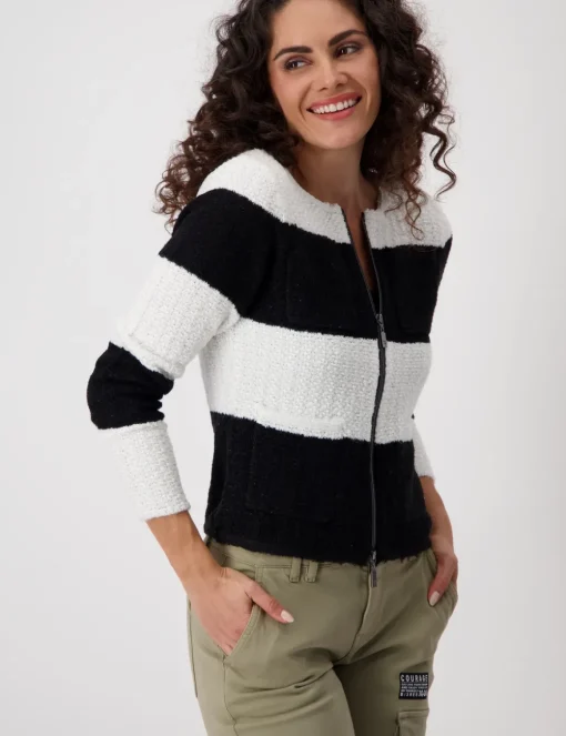 Monari gebreid vest 807804 Zwart Fashion