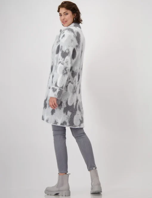 Monari gebreid vest 808506 Grijs Melange Online