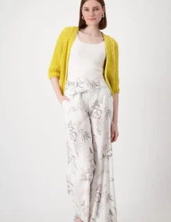 Monari gebreid vest 408931 Geel Hot