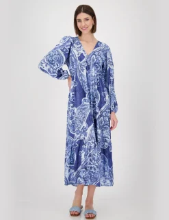 Monari midi jurken 409752 Blauw Hot