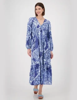 Monari midi jurken 409752 Blauw Hot