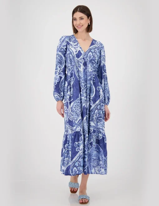 Monari midi jurken 409752 Blauw Hot