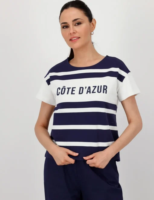 Monari t-shirts 409793 Blauw Clearance