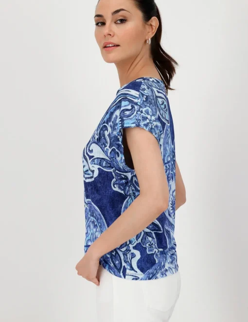 Monari t-shirts 409756 Blauw Best