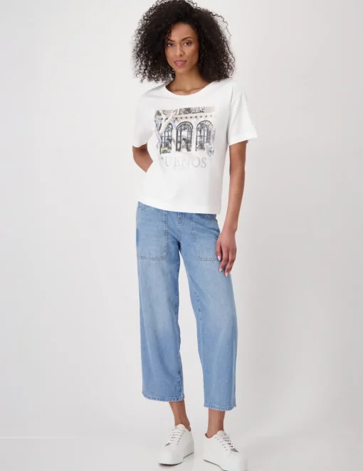 Monari t-shirts 409674 Beige Outlet