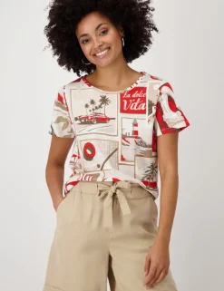 Monari t-shirts 409742 Rood Fashion
