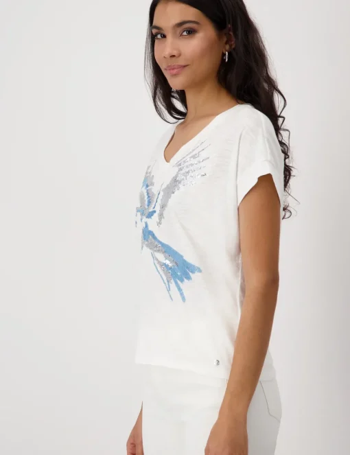 Monari t-shirts 409149 Offwhite Outlet